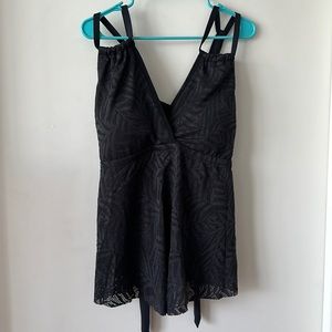 Jessica Simpson Black Tankini Swim Top
